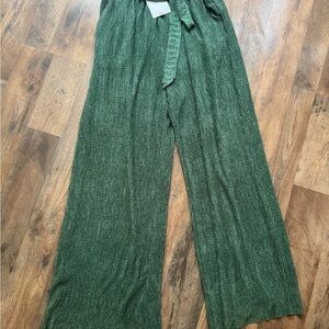 Green Wide-Leg Pants